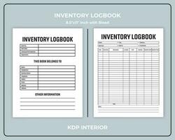 Inventory Logbook for KDP Interior vector
