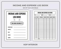 Income and Expense Log Book KDP Interior vector