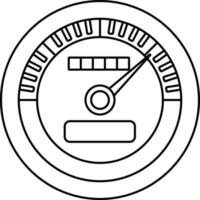 Stroke Style Speedometer Icon Or Symbol. vector