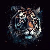 Epic tiger head illustration photo