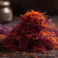 Close up of stack of saffron photo