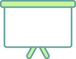 Canvas Stand Icon In Green And White Color. vector