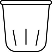 Dustbin Icon In Black Outline. vector