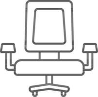 Office Chair Icon In Black Outline. vector