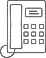 Telephone Icon In Black Outline. vector