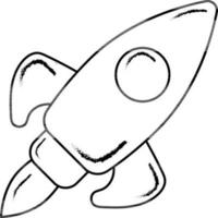 Hand Drawn Rocket Icon. vector