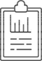 Infographic Clipboard Icon In Black Outline. vector