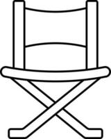 Folding Chair Icon In Black Outline. vector