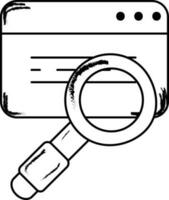 Doodle Style Search Webpage Icon. vector