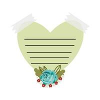 Nota papel con flor acuerdo. linda kawaii notas con flores a hacer lista. hermosa planificador para escuela. vector