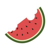 Fresh and juicy whole watermelons and slices illustration. Cartoon fresh green open watermelon. Cartoon fresh green open watermelon half, bites, slices, and triangles. vector