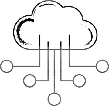 lineal estilo nube informática icono. vector
