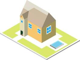 Isometric architecture of home icon. vector