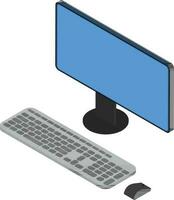 3D illustration of computer or desktop icon. vector