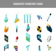 conjunto de isométrica elementos para química laboratorio. vector