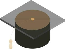 Graduation cap icon or symbol in 3d. vector