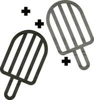 Stick ice creams icon in line art. vector