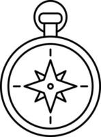 Stroke Style Compass Icon Or Symbol. vector