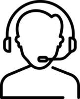 Customer service icon in thin line art. vector