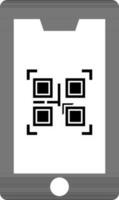 Smartphone identification QR code icon or symbol. vector