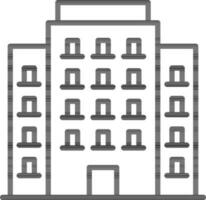 Vector illustration of building icon in line art.