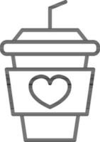 paper cup  with straw icon in flat style. vector