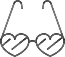 Heart shape goggles icon or symbol. vector