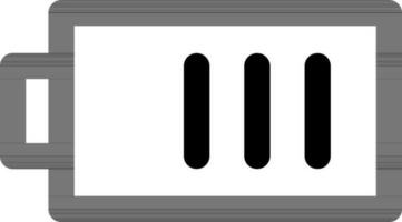 Isolated battery low icon in line art. vector