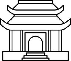 Chiang kai shek memorial hall icon in thin line art. vector