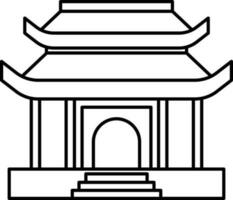 Chiang kai shek memorial hall icon in thin line art. vector