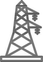 Line art illustration of electricity tower icon. vector