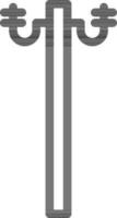 Electric pole icon in thin line art. vector