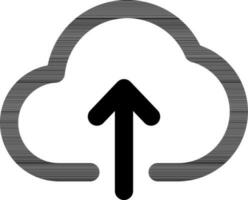 Cloud computing upload icon in flat style. vector
