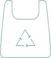 Recycle Bag Icon In Green Line Art. vector