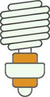 Isolated CFL Bulb Icon in Yellow and White Color. vector