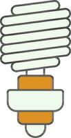 Isolated CFL Bulb Icon in Yellow and White Color. vector