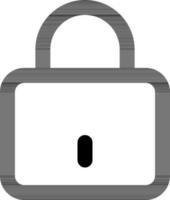 Line art illustration of padlock icon. vector