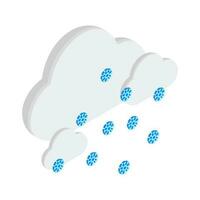 3D illustration of cloud with snowflake icon. vector