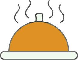 Hot Food Cloche Icon in Yellow Color. vector