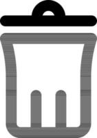 Delete or dustbin icon in line art. vector