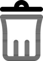 Delete or dustbin icon in line art. vector