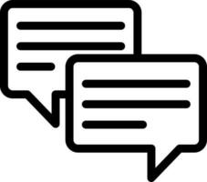 Speech or chat bubble icon in line art. vector