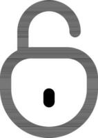 Flat style padlock icon in line art. vector