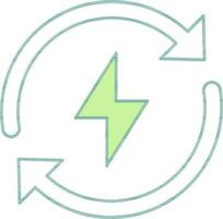 Renewable Energy Icon In Green And White Color. vector