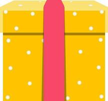 Gift Box Element In Yellow And Pink Color. vector