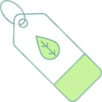 Eco Tag Icon In Green And White Color. vector