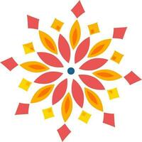 Rangoli Or Floral Element On White Background. vector