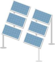 Solar Panel Set Element In Blue And Gray Color. vector