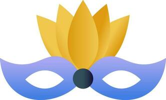 Flat Style Eye Mask Icon In Yellow And Blue Color. vector