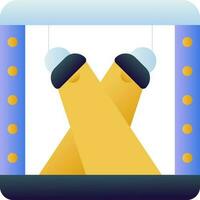 Illuminated Spotlight Stage Yellow And Blue Icon. vector